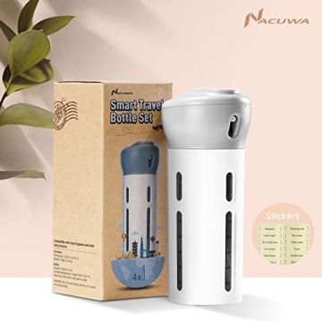 Nacuwa Travel Bottles Set Upgrade - 4-in-1 Leakproof Containers