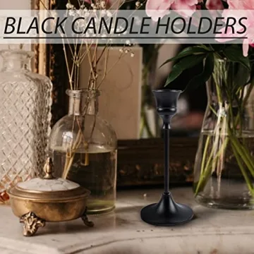 BEZURA Black Candlestick Holders for Home Decor