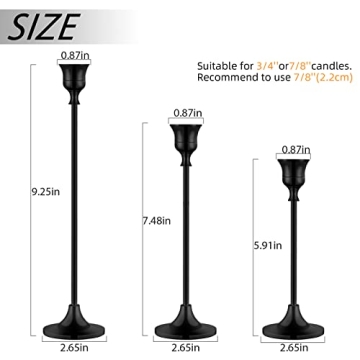 BEZURA Black Candlestick Holders for Home Decor