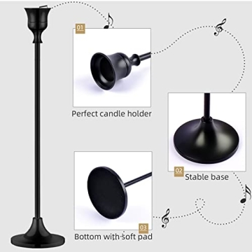 BEZURA Black Candlestick Holders for Home Decor