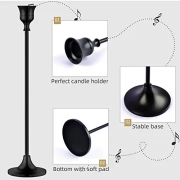 BEZURA Black Candlestick Holders for Home Decor