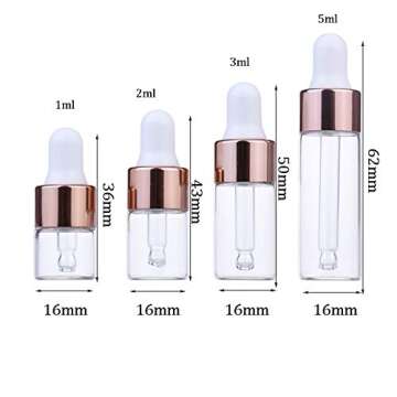 Glass Dropper Bottles - Essential Oils & Perfume Vials 50 Pack
