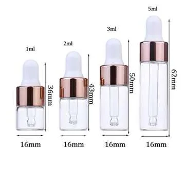 Glass Dropper Bottles - Essential Oils & Perfume Vials 50 Pack