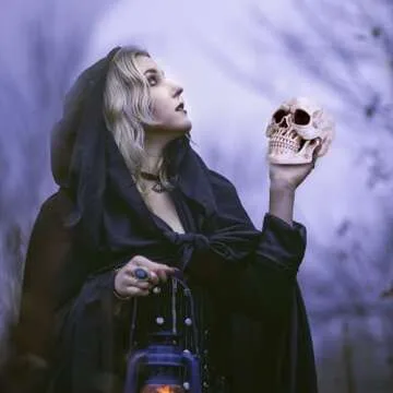 READAEER Resin Skull, Human Skull Model for Home Decoration, Halloween Skull Statue, Human Adult Skull Head Bone Model (White)