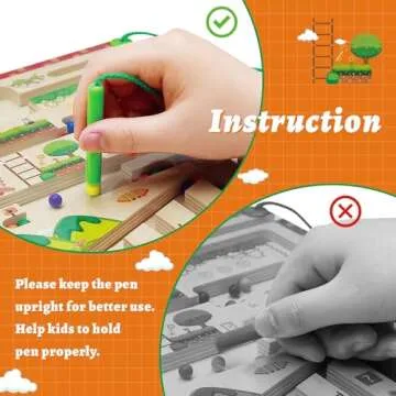 Magnetic Color and Number Maze, Montessori Toys for 3 Year Old, Preschool Learning Activities Busy Board Educational Toys for Toddlers, for 3 4 5 Year Old Boys and Girls