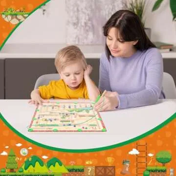 Magnetic Color and Number Maze, Montessori Toys for 3 Year Old, Preschool Learning Activities Busy Board Educational Toys for Toddlers, for 3 4 5 Year Old Boys and Girls