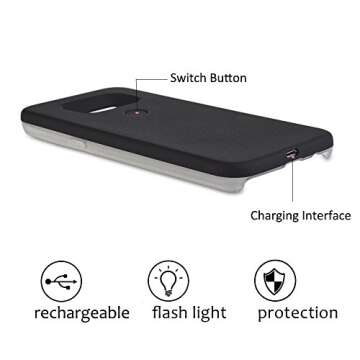 AUYOUWEI Galaxy S8 Plus Case, LED Illuminated Selfie Light Case Cover [Rechargeable] Light Up Luminous Selfie Flashlight Cell Phone Case for Samsung S8+/ Plus (Black)