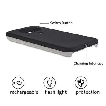 AUYOUWEI Galaxy S8 Plus Case, LED Illuminated Selfie Light Case Cover [Rechargeable] Light Up Luminous Selfie Flashlight Cell Phone Case for Samsung S8+/ Plus (Black)