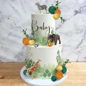 Safari Jungle Animal Cake Toppers for Birthday & Baby Shower