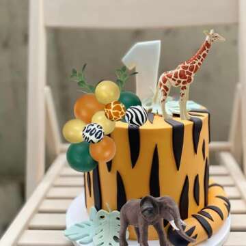 Safari Jungle Animal Cake Toppers for Birthday & Baby Shower