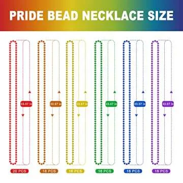 Pride Beads Bulk - 100 Metallic LGBTQ Necklaces for Celebrations