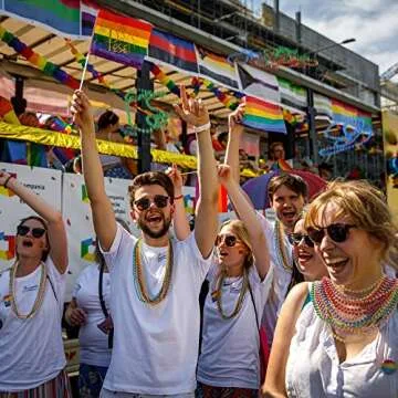 Pride Beads Bulk - 100 Metallic LGBTQ Necklaces for Celebrations