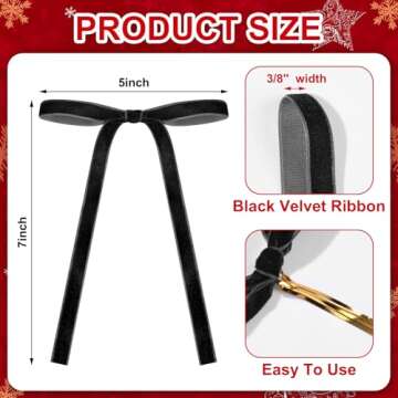 Glitinsel Velvet Ribbon Bows - 24 Decorative Pieces for Everyone