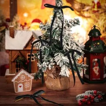 Glitinsel Velvet Ribbon Bows - 24 Decorative Pieces for Everyone