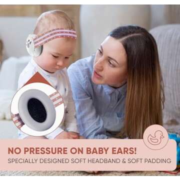 Lunobaby Baby Ear Muff - Noise Canceling Headphone for Infant Hearing Protection - Newborn Earmuff Airplane Travel Essential (Pink)