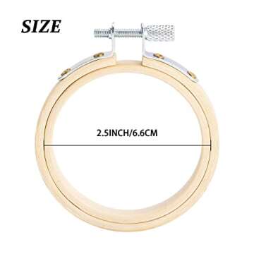Caydo 10 Pieces 2.5 Inch Mini Embroidery Hoops Circle, Cross Stitch Hoop for Embroidery, Art Craft Handy Sewing, and Christmas Decoration