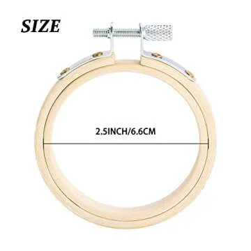 Caydo 10 Pieces 2.5 Inch Mini Embroidery Hoops Circle, Cross Stitch Hoop for Embroidery, Art Craft Handy Sewing, and Christmas Decoration