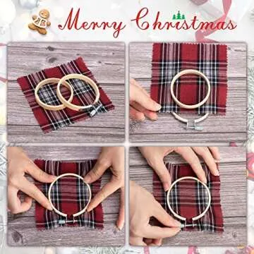 Caydo 10 Pieces 2.5 Inch Mini Embroidery Hoops Circle, Cross Stitch Hoop for Embroidery, Art Craft Handy Sewing, and Christmas Decoration