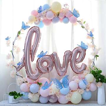 Nelotaor 72 Pcs Butterfly Wall Decor, 3 Styles 3 Sizes 3D Butterfly, Blue Butterfly, Wedding Decorations, Birthday Party Decorations, Girls Bedroom Decoration (72 Pcs, Blue)