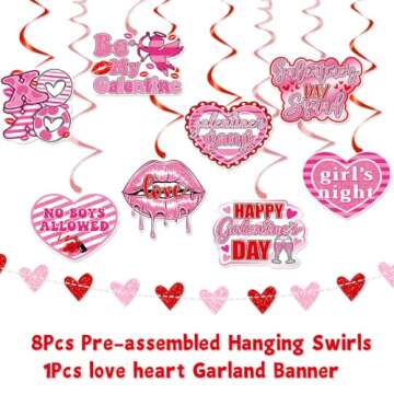 Glittery Galentine's Day Banner for Celebrations