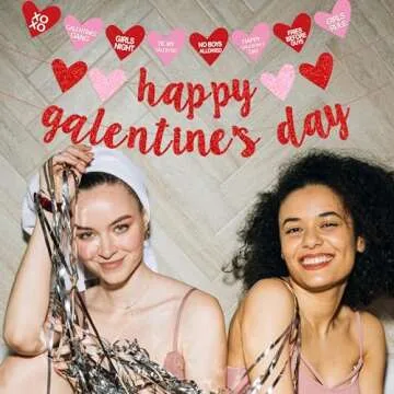 Glittery Galentine's Day Banner for Celebrations