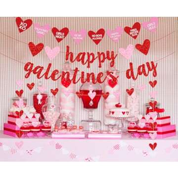 Glittery Galentine's Day Banner for Celebrations