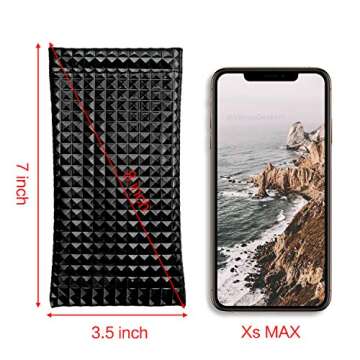 Vemiss Hard Shell Eyeglasses Cases, Linen Fabrics Protector Sunglasses Case, Large Glasses Case (Large Gray/Green+Pouch)