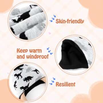 Duoyeree Kids Beanie Hat Warm Cozy Pom-pom Skull Cap