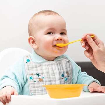 Zainpe 6Pcs Snap Muslin Cotton Baby Bibs Dinosaur Star Bear Pattern Bib, Adjustable Burp Cloths with 6 Absorbent & Soft Layers for Infants Newborns Toddlers Drooling Feeding Teething