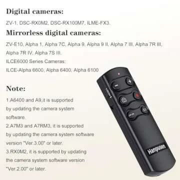 for Sony Wireless Camera Remote Control Shutter Release Compatible with Sony A7C,A7III,ZV-1,ZV-E10,ZV-1F,A6100,A6400,A6700,A7IV,RX100 VII,A9,A9 II,DSC-RX0 II,DSC-RX100 VII,Replace Sony RMT-P1BT