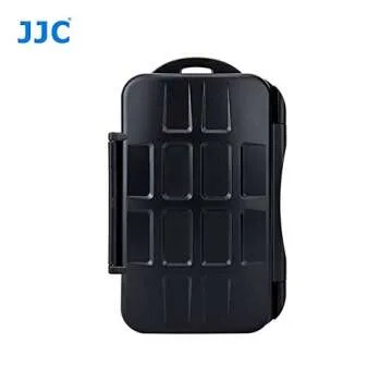 JJC MC-XQD6 Ruggard XQD Card Case, Shockproof XQD Case, Water-Resistant XQD Case Case, Rubber Sealed Ergonomic Locking Easy Carrying Memory Card Case fits 6 x XQD Cards