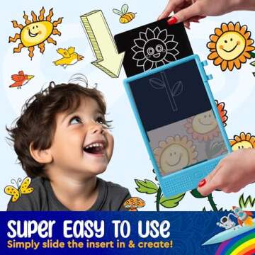 BUNMO Doodle Board + 26 Unique Templates - Draw, Color & Write with Insertable Tracing Templates - L...