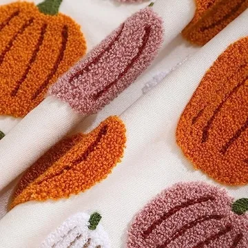 Tosleo Pink Halloween Throw Pillow Covers 18x18 inch Set of 2 Halloween Orange Pumpkins 3D Embroidered Pillow Cases Thanksgiving Home Party Fall Decor Pillowcases Cushion Covers