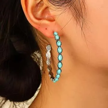Boho Turquoise Drop Dangle Earrings for Stylish Women
