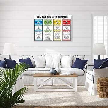 ARBOMG Children's emotional charts Mental health posters help students understand emotions posters -emotions poster Calm Down Corner Classroom Decorations For Preschool Teachers 12x16 inch UnFramed