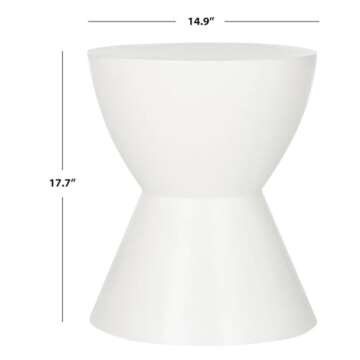 Safavieh Outdoor Collection Athena Modern Concrete Dark Grey Round 17.7-inch Accent Table