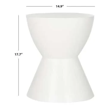 Safavieh Outdoor Collection Athena Modern Concrete Dark Grey Round 17.7-inch Accent Table