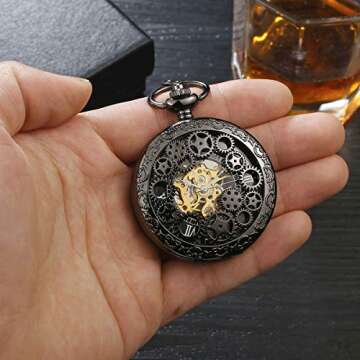 BOSHIYA Vintage Mechanical Pocket Watch for Men