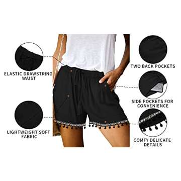 ONLYSHE Women's Casual Drawstring Lounge Shorts for Summer