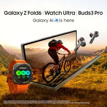 Samsung Galaxy Z Fold 6 AI Cell Phone, 256GB Unlocked Silver Shadow (Renewed)