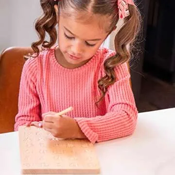 Hapinest Wooden Alphabet and Number Handwriting Tracing Board for Kids | Learn to Write Letters and Numbers for Homeschool Preschool and Kindergarten