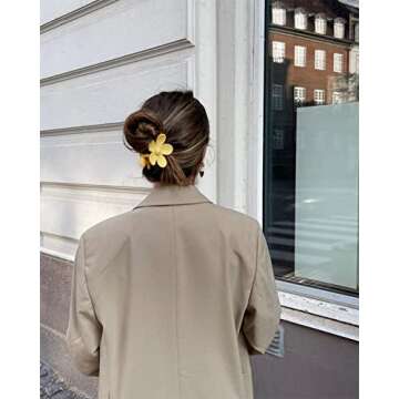 Cute Flower Hair Claw Clips Set - Large Non-Slip Hold