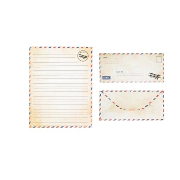 Vintage Airmail Paper and Envelopes Set 60 Pack