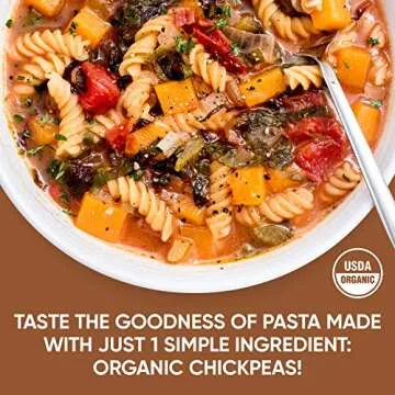 Tolerant Organic Chickpea Rotini Pasta (8 oz, Case of 6) - Free from Allergens - Gluten Free, Vegan, Paleo, Plant Based Protein Pasta - Non GMO, Kosher - Made with 1 Single Ingredient