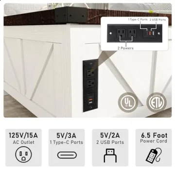 Farmhouse Lift Top Coffee Table with Storage & USB Ports