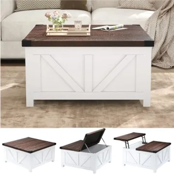 Farmhouse Lift Top Coffee Table with Storage & USB Ports