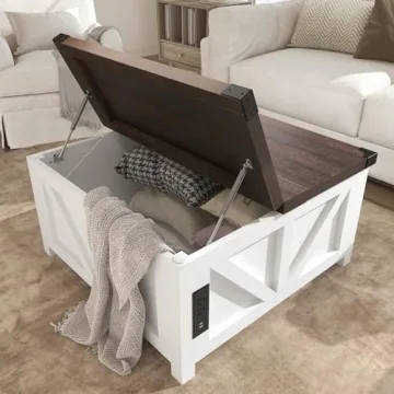Farmhouse Lift Top Coffee Table with Storage & USB Ports