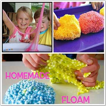 Funballs Big Foam Beads for Floam Slime, Styrofoam Balls with Fruit Splice and Googly Eyes for Kid's DIY Craft Supplies, Crunchy Slime and Home Decor, 0.2-0.3 Inch Beads, 6 Pack