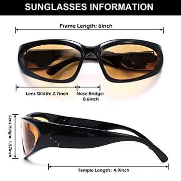 GUVIVI Wrap Around Fashion Sunglasses for All Activities