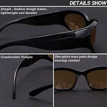 GUVIVI Wrap Around Fashion Sunglasses for All Activities